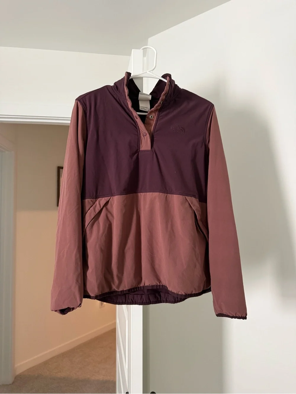 The North Face Two-Tone Pullover in Mauve and Plum